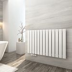 EMKE Heizkörper Flach 630x1000mm, Moderner Horizontaler Wandheizkörper Weiß 730 Watt