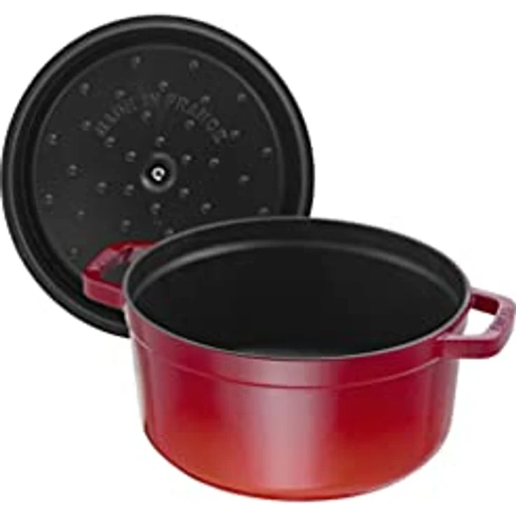 Staub Cocotte, rund, Induktionsgeeignet, Gusseisen, 30 cm, 1 Einheiten, Kirschrot, – Bild 4