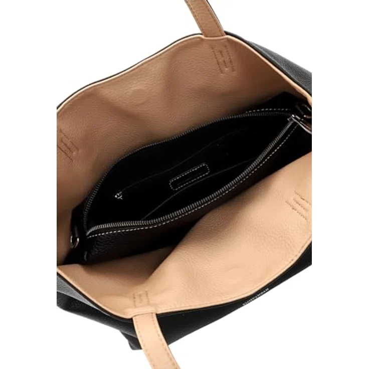 EMILY & NOAH Shopper E&N Eva, Damen Tasche aus Feinsynthetik mit Echtleder-Optik, abnehmbaren Umhängeriemen, zweifarbigen Design und Magnetverschluss – Bild 7