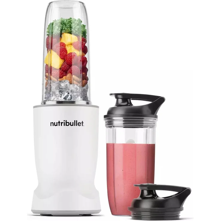 NutriBullet NBT1006MW, Standmixer mit 1000 Watt Leistung, weiß und Edelstahl