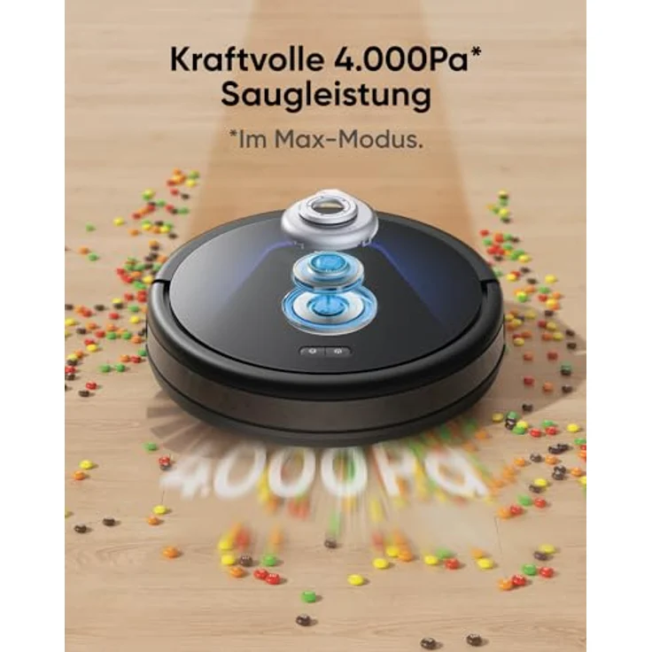 eufy G50 Hybrid Saugroboter mit Wischfunktion, 4.000Pa Saugkraft, Dynamische Navigation, Pro-Entwirrkamm, Wischpad, Ideal für Tierhaare & Hartböden – Bild 2