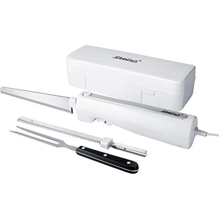 Steba Elektromesser EM 3, ergonomisches Gehäuse für eine komfortable Bedienung, inkl. Universalmesser & Brotmesser, hochwertige Ausstattung mit Aufbewahrungsbox & Edelstahl Fleischgabel – Bild 3