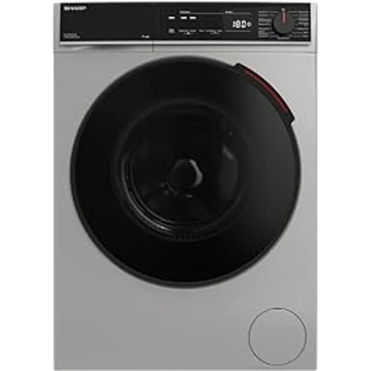 SHARP ES-PRO214SA-DE Waschmaschine Frontlader, 12kg, 1400U/min, Smarte Bedienung durch Veezy App, Dampffunktion, Inverter, 15 Programme, AquaStop, Silber