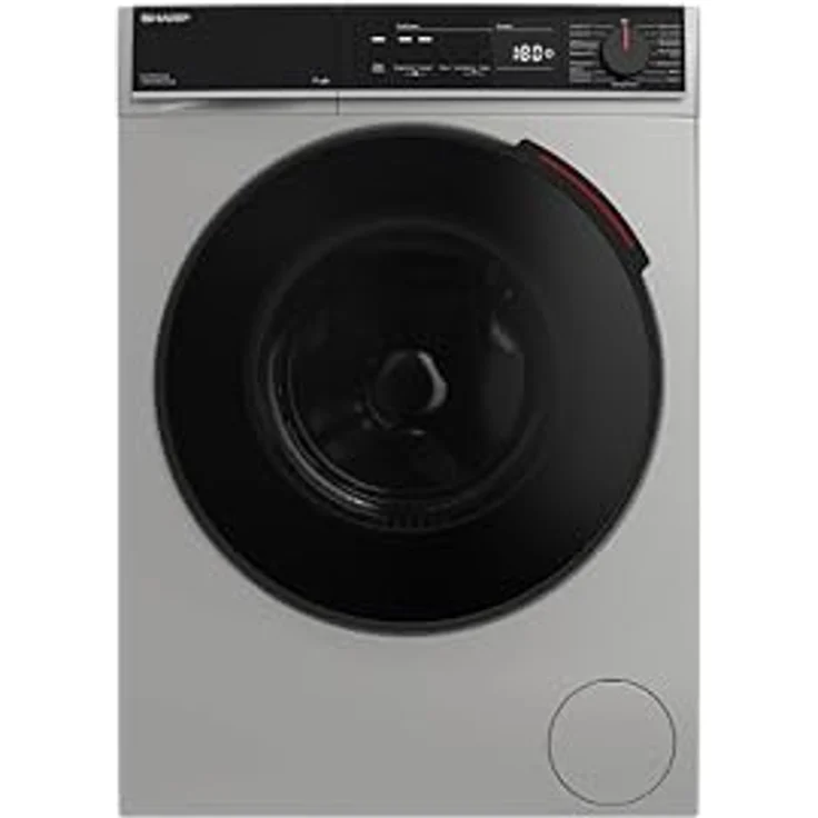 SHARP ES-PRO214SA-DE Waschmaschine Frontlader, 12kg, 1400U/min, Smarte Bedienung durch Veezy App, Dampffunktion, Inverter, 15 Programme, AquaStop, Silber – Bild 1