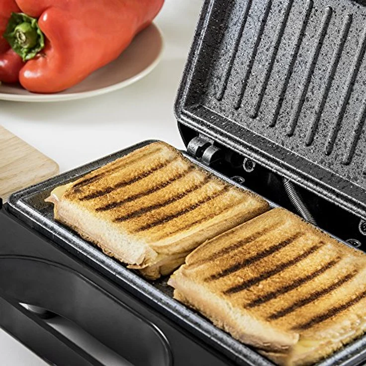 Cecotec Toast Grillfläche.Sandwichmaker mit Antihaftbeschichtung, Kapazität für 2 Sandwiches, Grillfläche, Cold Touch-Griff, Cable Retriever, 750 W. – Bild 6