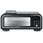 Severin Minibackofen SERICO PG 8575, Integriertes Digitales Display, Pizzastein und Guss-Grillplatte, Heißluft-Frittierkorb, 3-fach verglaste Tür, Automatik-Programme, in edlem Schwarz