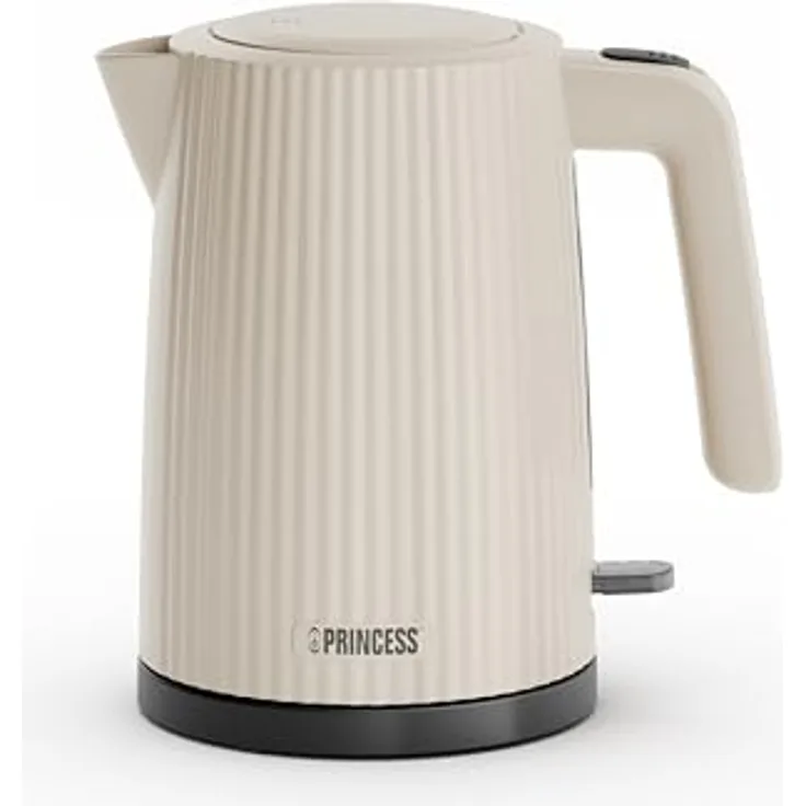 Princess Wasserkocher Wave, 1,7L, 360° kabellos, 2200W, BPA-frei, Trockenkoch- & Überhitzungsschutz, Wasserstandsanzeige, abnehmbarer Filter, automatische Abschaltung, beige
