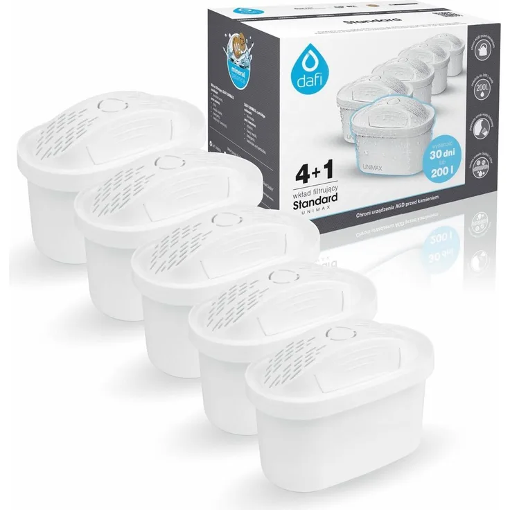 Dafi Unimax 4+1 Filterpatrone für Krug, Wasserfilter mit 4-stufiger Filtration und zusätzlichem Mineralienfilter