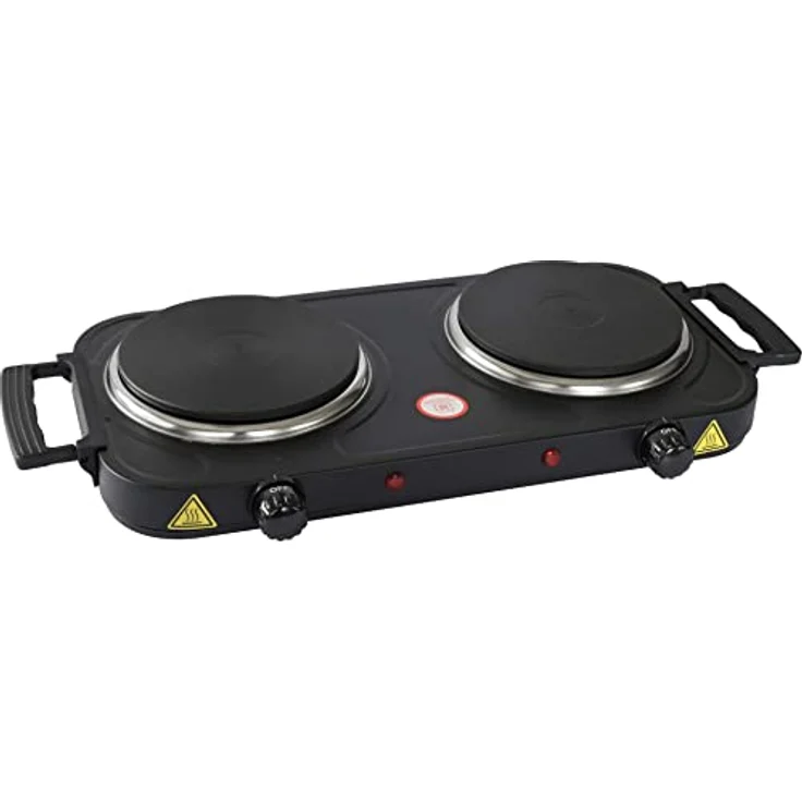 DESKI Doppelkochplatte elektrisch 2000 W schwarz Herdplatten Ø 15,5 cm – Bild 2