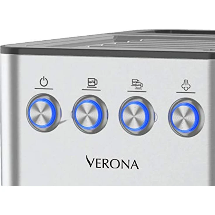 PRIXTON Verona Espressomaschine - 20 bar Druck - 850W Leistung - Siebträger für 2 Kaffees - Dampfgarer - Rostfreier Stahl – Bild 4