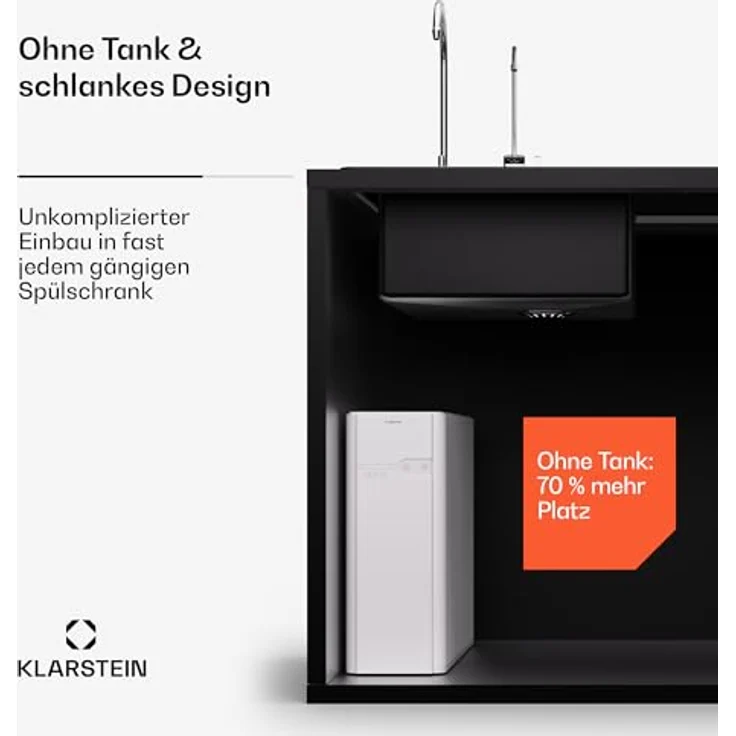 Klarstein Wasserfilter PureFina 600 RO-Filter Wasserfiltersystem, für Home Office, tankloses Design, weiß – Bild 5