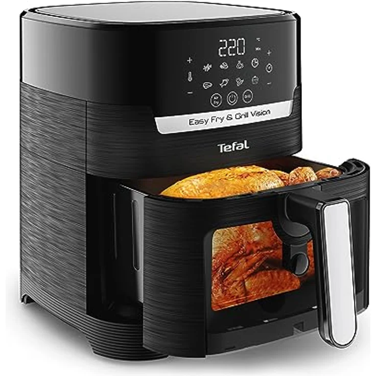 Tefal EY5068 Easy Fry & Grill Vision Heißluftfritteuse | 4,2 L Kapazität | 2-in-1 Technologie | Sichtfenster | Extra Crisp-Technologie | Touchscreen | Schwarz – Bild 1