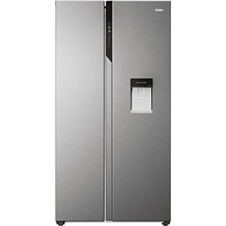 Haier SBS 90 SERIE 5 HSR5918DWMP Kühl-Gefrierkombination/Side by Side/Sparsam: Energieeffizienzklasse D/Wasserdispenser mit Tank/XL-Slim Line/Multi-Airflow-System/Total NoFrost/Edelstahl – Bild 1