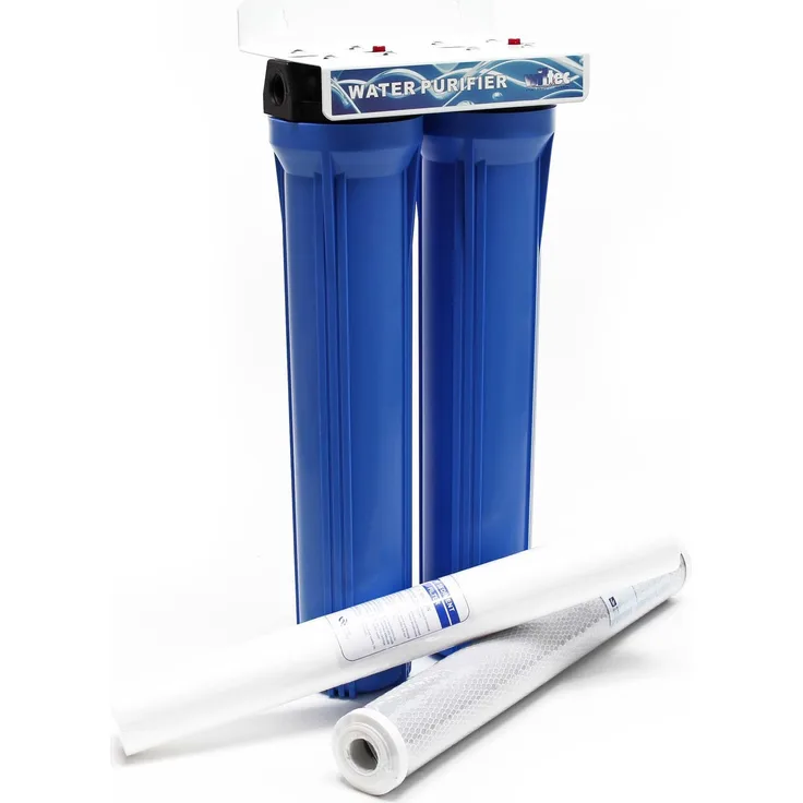 Naturewater NW-BRK02 2 Stufen Wasserfilter, 5 µ, 26,16 mm (3/4") Filtereinsatz, PP Kartusche Filter, Filterschlüssel, Sedimentfilter Aktivkohleblock, preisgünstig und einfach zu montieren - blau