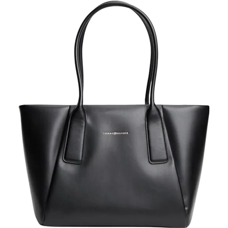 Tommy Hilfiger TH Essential Shopper Tasche, 44 cm, schwarz, 100% Polyurethan