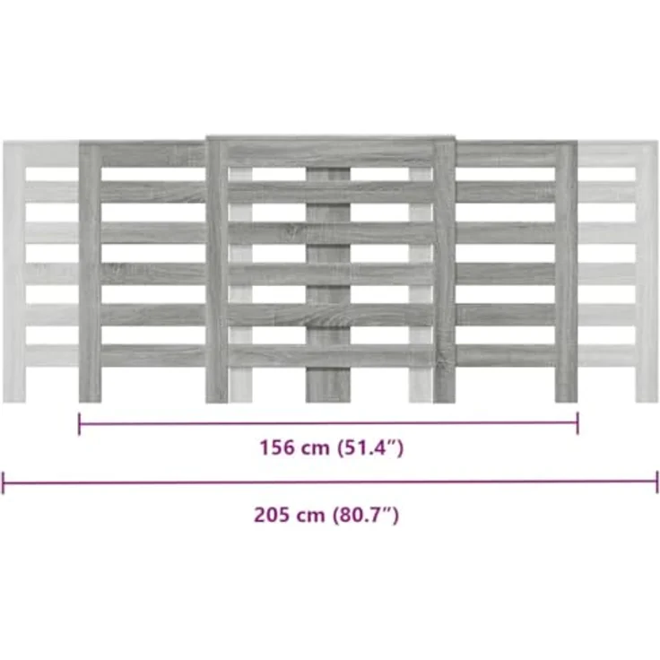 vidaXL Heizkörperverkleidung Grau Sonoma, Holzwerkstoff mit moderner Latten-Optik, 205x21,5x83,5 cm – Bild 4