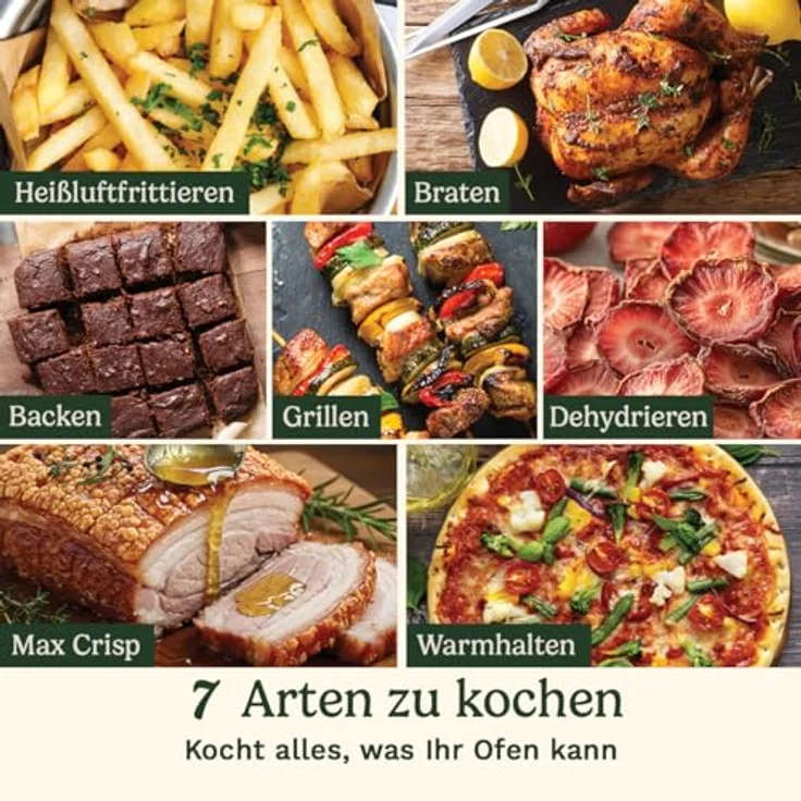 Cuisinart XL 7,6L Heißluftfritteuse 7-in-1, PFAS-frei, spülmaschinenfest, 2000 W, für Frittieren, Braten, Grillen, Backen, Dörren, Max Crisp und Warmhalten – Bild 5