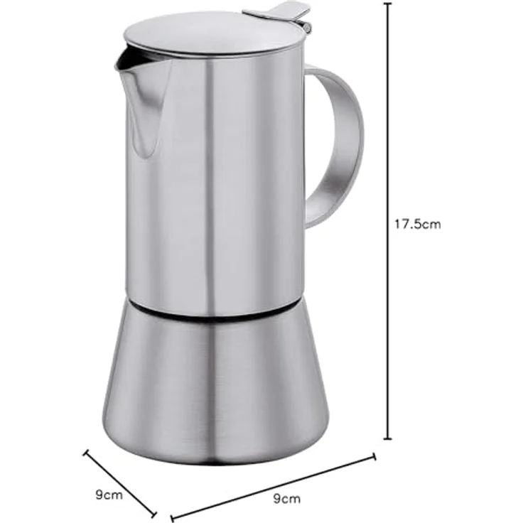 Cilio Espressokocher AIDA matt, 4 Tassen, Espressokanne, Silber – Bild 2