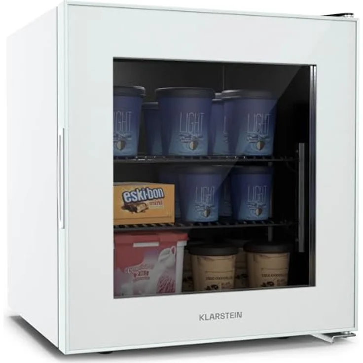 Klarstein Mini-Gefrierschrank Klein 36 L Mit Glasfront, 5-Stufen-Thermostat - Schwarzer Kompakter Tiefkühlschrank Für Büro, Wohnung, Studentenwohnheim – Bild 1