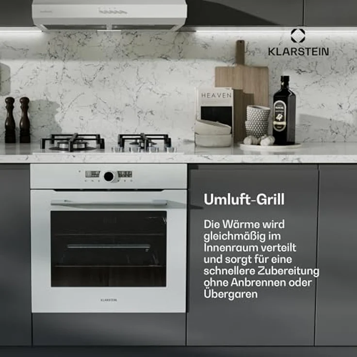 Klarstein Illuminosa Smart Einbaubackofen, 73 L, 11 Funktionen, WLAN-Steuerung, Energieeffizienz A+, Dreifach Verglaste Tür, 2800 W, Kindersicherung – Bild 5