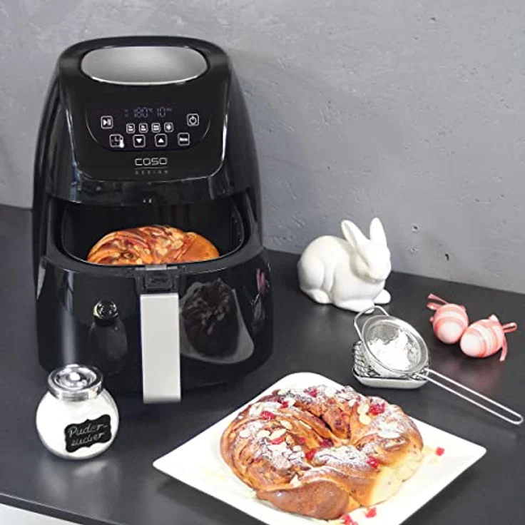 Caso AF 250 Design Heißluftfritteuse, Temperatur 60°C-200°C, extra großer Frittierkorb 3 Liter, Fritteuse ohne Fett und Öl, innovative Luftstrom-Technologie Neueste Version – Bild 4