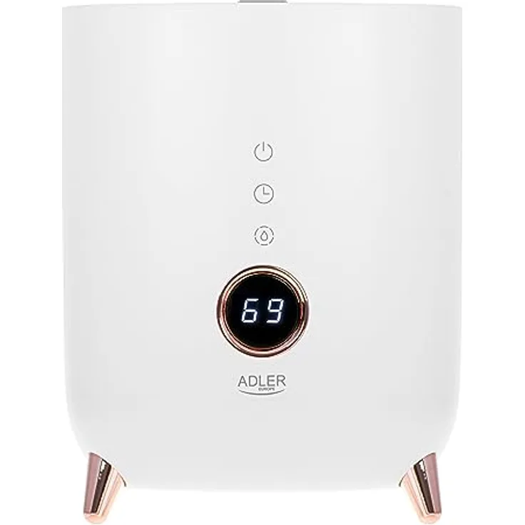 Adler Ad 7972 Ultraschall-Luftbefeuchter, LED-Display, Touch-Tasten, Aromatherapie, 4,0 Liter - Durchsichtig