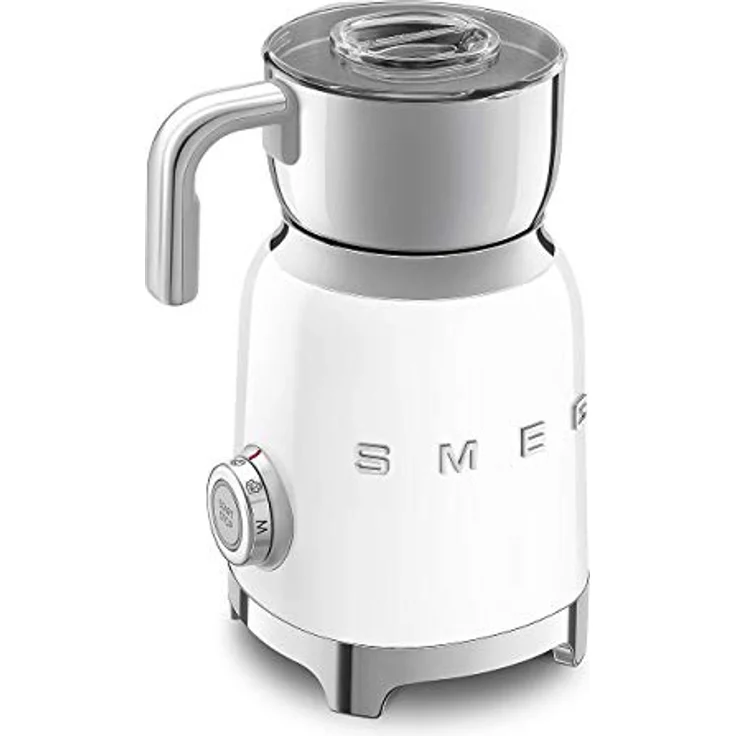 Smeg MFF01WHEU Milchaufschäumer, 500W, 600ml warme & 250ml kalte Milch, weiß – Bild 5