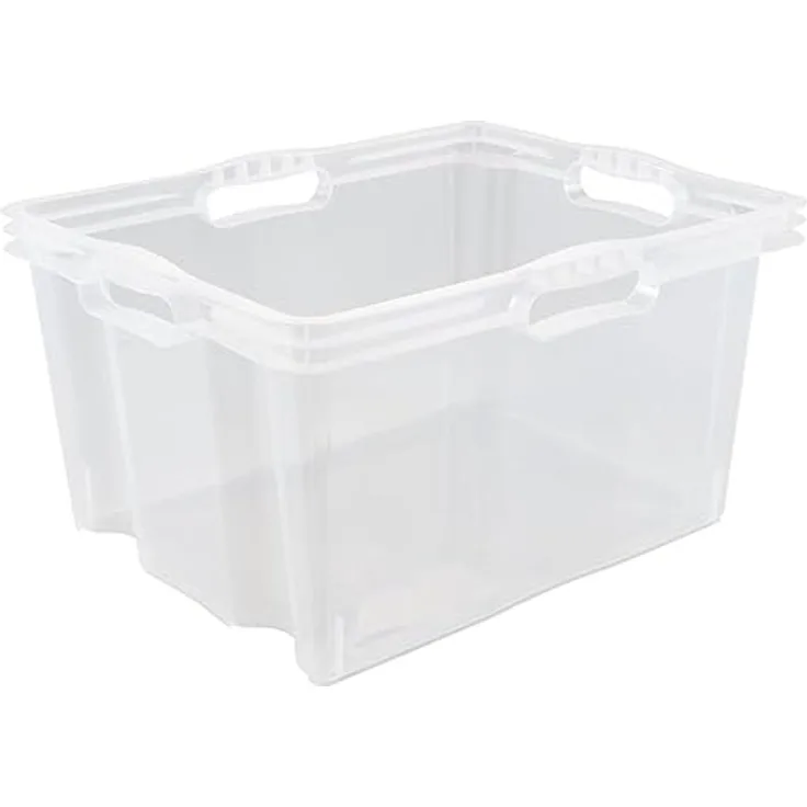 keeeper Aufbewahrungsbox mit integrierten Griffen, Größe: XL, 43 x 35 x 23 cm, 24 l, Franz, Transparent