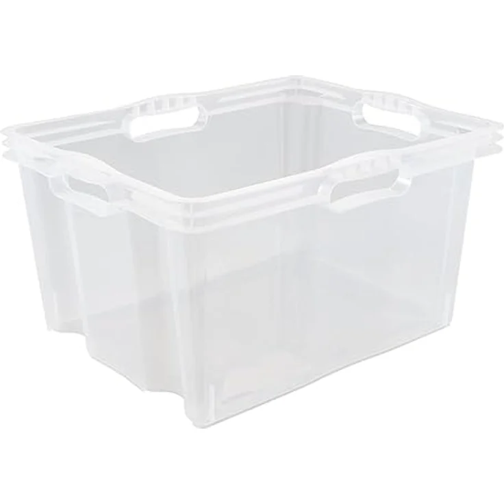 keeeper Aufbewahrungsbox mit integrierten Griffen, Größe: XL, 43 x 35 x 23 cm, 24 l, Franz, Transparent – Bild 1