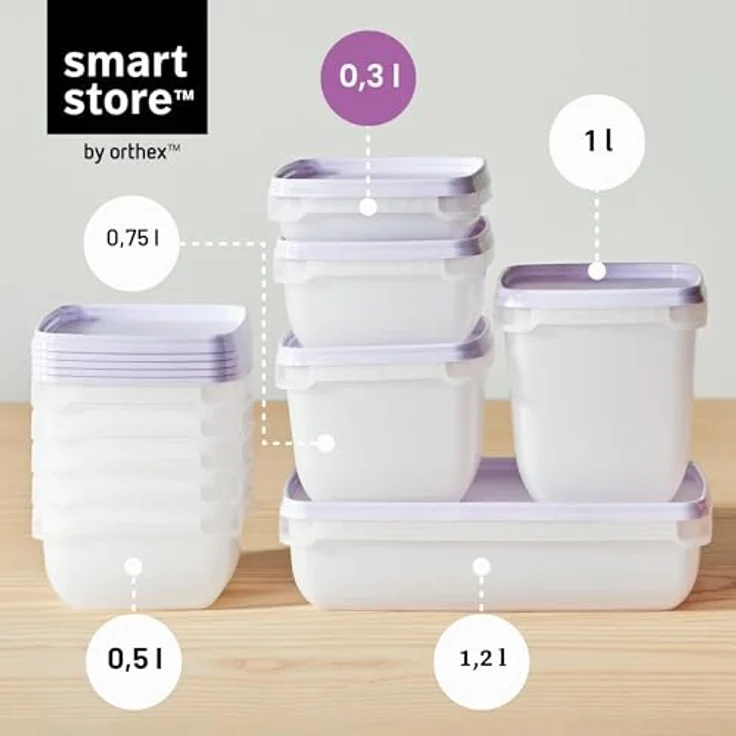 SmartStore Frischhaltedosen 0.3L 6er Set, BPA-frei, mikrowellengeeignet, Kühlschrank- und Gefrierschrank-Organizer – Bild 5