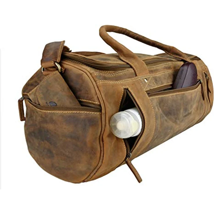 Greenburry Vintage Reisetasche, 50 cm aus 100% Leder in braun, ideal für Reisen – Bild 4
