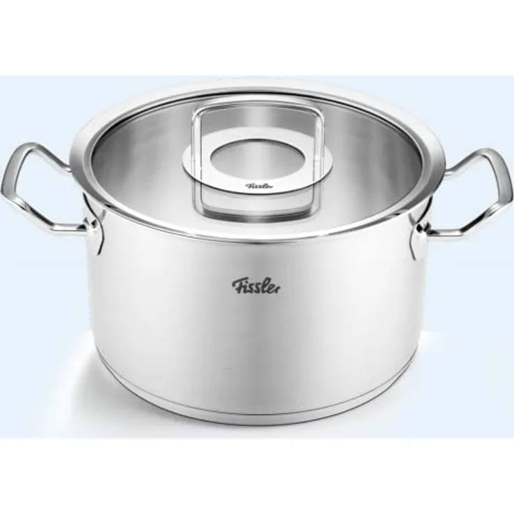 Fissler Original-Profi Collection / Edelstahl-Kochtopf (Ø 24 cm, 6,3L) Töpfe inkl. Glas-Deckel – Induktion