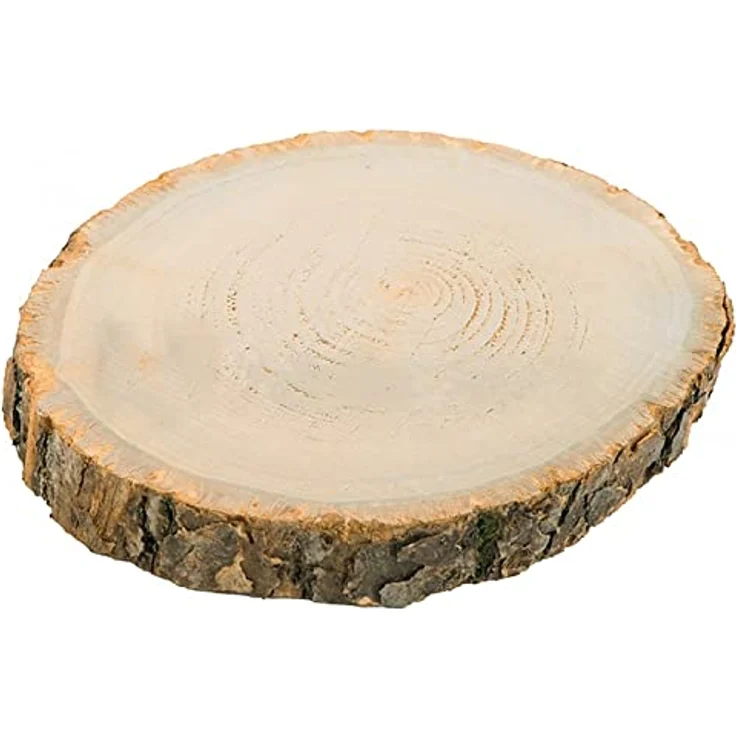 Unbekannt Runde Holzscheibe 30 cm x 2 cm, unbehandelt mit Baumrinde, ideal für DIY Tischdeko und Hochzeiten – Bild 1