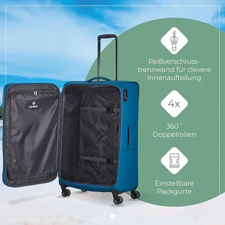 Travelite Chios Trolley L 78 Petrol, 90 l Volumen – Bild 5