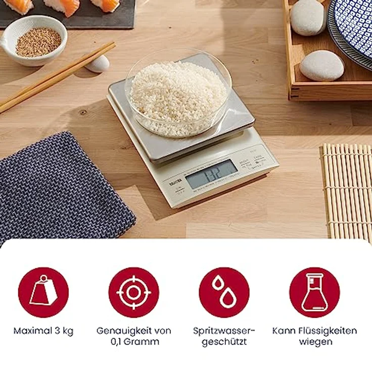 Tanita KD321SV33 Küchenwaage 3 kg mit Feinteilung 0.1 g – Bild 3