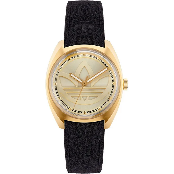 adidas Originals Quarzuhr Edition One, Edelstahlgehäuse, Textilarmband, schwarz-gold