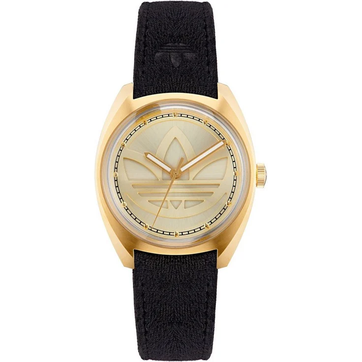 adidas Originals Quarzuhr Edition One, Edelstahlgehäuse, Textilarmband, schwarz-gold – Bild 1