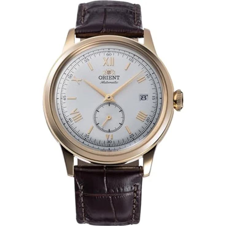 Orient Classic Bambino small Seconds Automatik Armbanduhr für Herren, braunes Lederarmband, wasserdicht bis 3 bar, Gehäusedurchmesser 38 mm, RA-AP0106S30B – Bild 1
