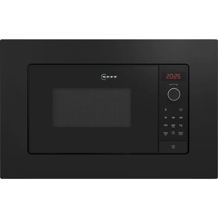 NEFF Einbau-Mikrowelle HLAWG26S3, Mikrowelle, 20 l, Schwarz, 800 W, Touch-Bedienung, LED-Display