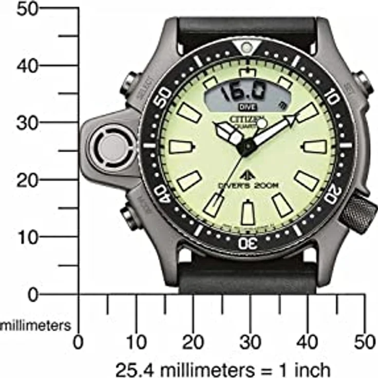Citizen JP2007 17W Chronograph Taucheruhr Herrenuhr Promaster Series Gelb, grünes Zifferblatt 50,7mm – Bild 5