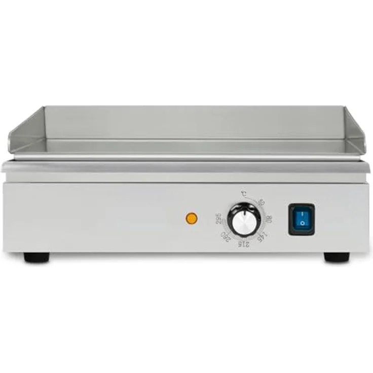 vertes FM19-G4-01 Tischgrill, elektrischer Plancha Grill mit 1700W Leistung, Edelstahl, glatte Grillfläche 40x26cm – Bild 2