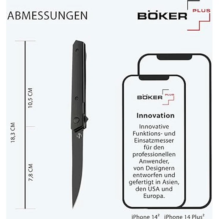 Böker Plus® Kwaiken Air Mini G10 All Black - Gentleman Folder mit Clip - EDC Einhand-Messer mit schwarzer Klinge - Flipper Messer in Geschenkbox – Bild 5