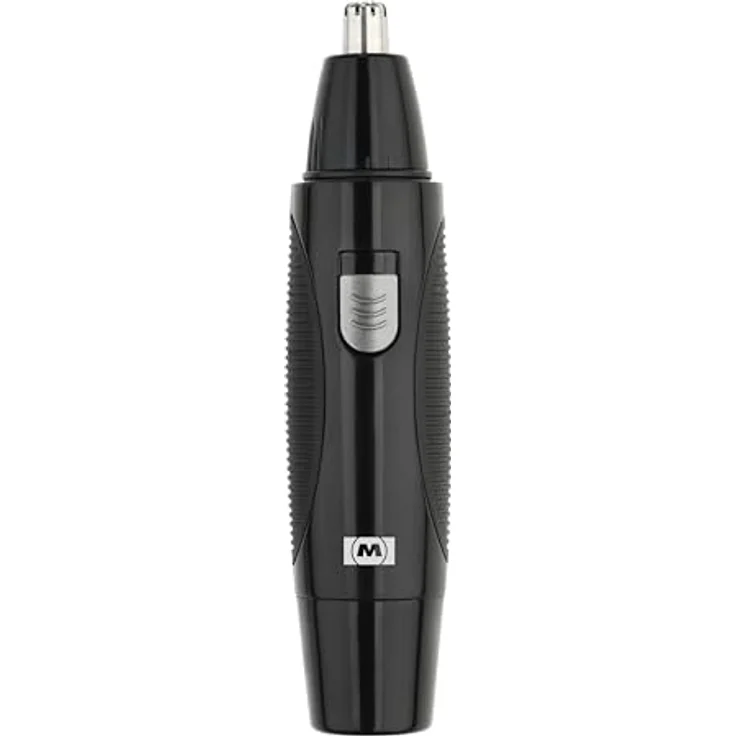 Melissa 16670094 Nasenhaartrimmer-Set, 3 austauschbare Köpfe, rostfreie Stahlklingen, batteriebetrieben, schwarz – Bild 1
