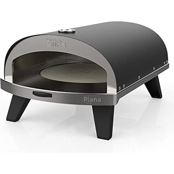 ZiiPa Gas-Pizzaofen Kohle Ø 31,5 cm - Kompakt und innovativ - Schnelles Kochen in 90 Sekunden - Kohle - Terracotta