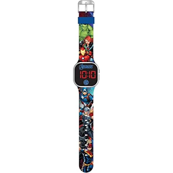 Accutime LED-Kinderuhr Avengers AVG4706, lange Batterielaufzeit, Abschalt Automatik, blau – Bild 2