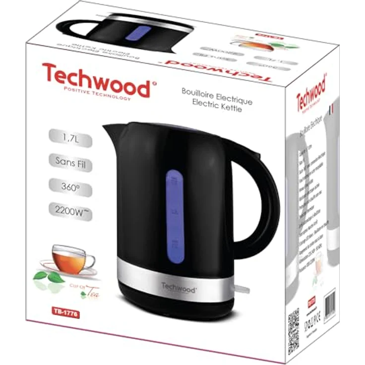 TECHWOOD Wasserkocher electrque 1,7 l, 1.7 L, schwarz – Bild 3