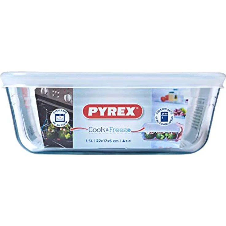 Pyrex Lunchbox hermetisch C&F Durchsichtig Borosilikatglas - Kapazität: 1,5 l - 22 x 17 cm – Bild 3