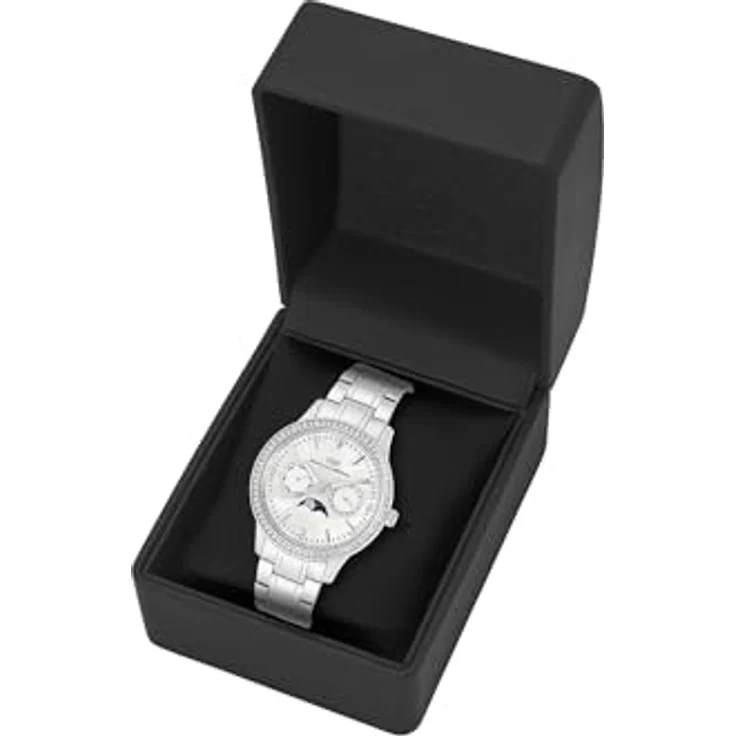 Rhodenwald & Söhne Damen Uhr analog Quarz Multifunktion(en) mit Edelstahl Armband Silber Verziert mit Kristallen 10010436 – Bild 5