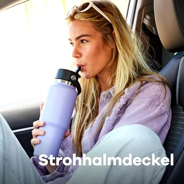 Hydro Flask - Travel Bottle 946 ml (32 oz) - Isolierte Edelstahl-Wasserflasche mit TempShield-Vakuumisolierung und auslaufsicherem Flex-Trinkhalm-Verschluss - Birch – Bild 5