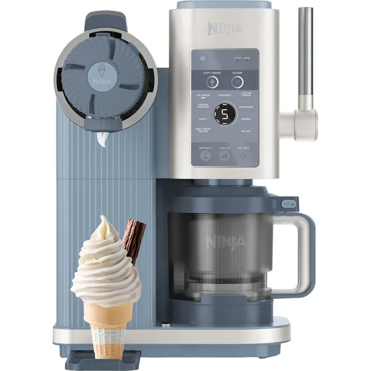 NINJA Eismaschine Ninja CREAMi Scoop & Swirl NC702EU, 13-in-1 Softeis- und Eismaschine, 0,48 l, proteinreiche Leckereien mit weniger als 150 kcal